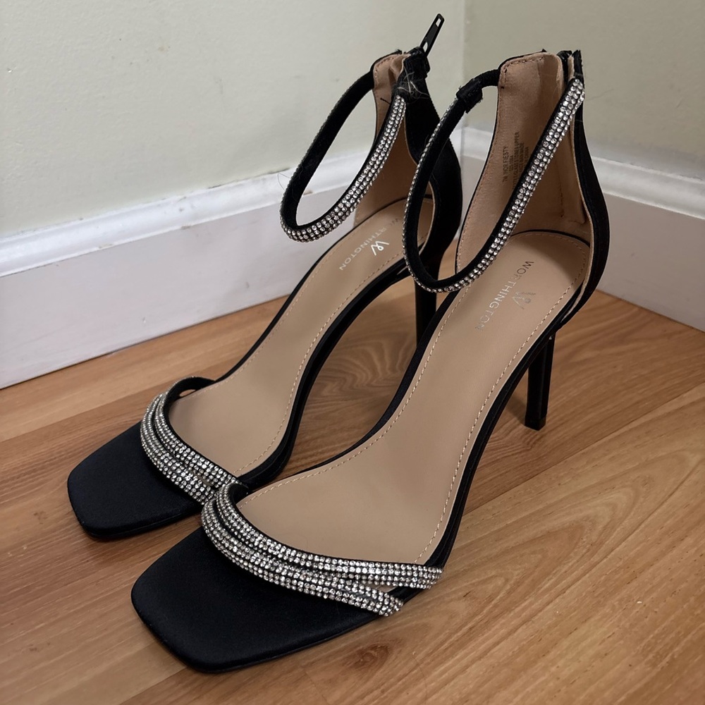Worthington Black Heels with Silver Accents